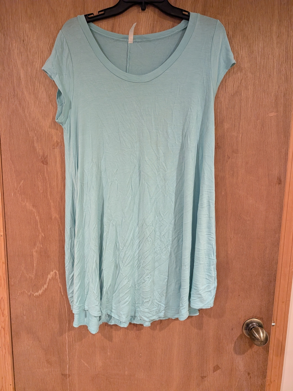 Women's Scoop Neck Tunic in Light Aqua